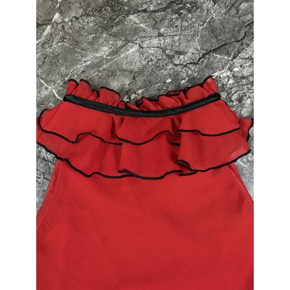 B-Wear Byer California Womens Layered Ruffle Neckline Top Romantic Goth Y2K XL - Picture 5 of 12